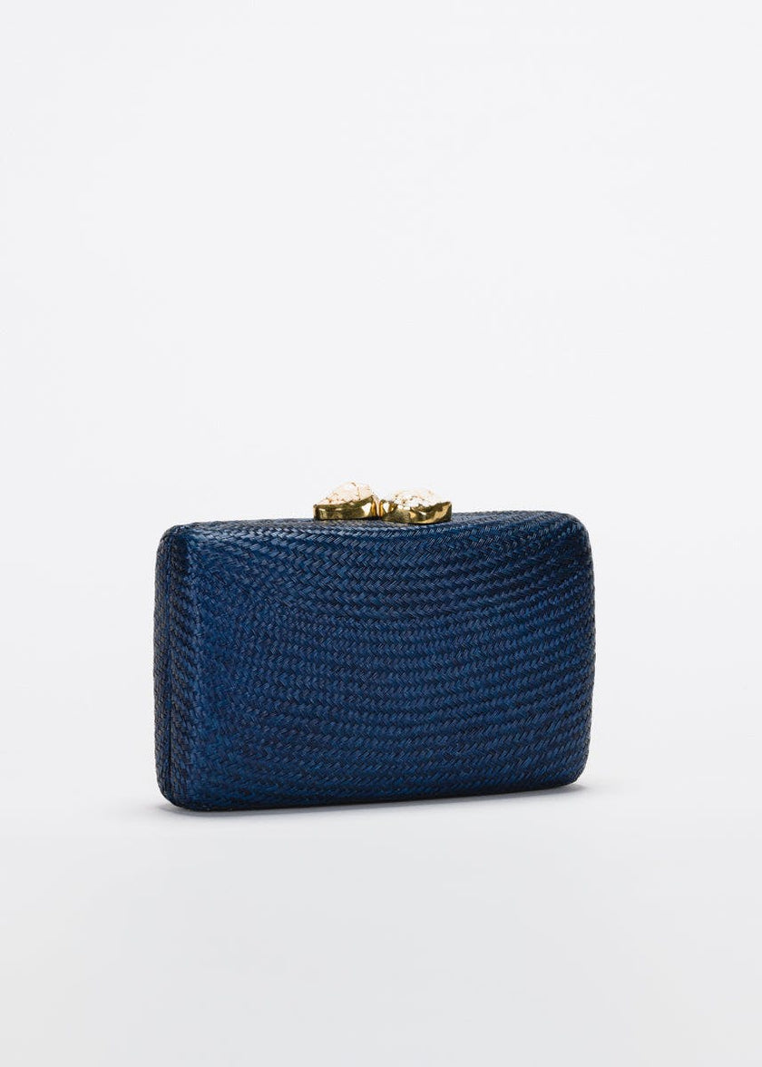 Women's Jen Straw White Stone Clutch Bag