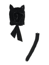 Vintage Cat Velour Bonnet & Tail For Girls