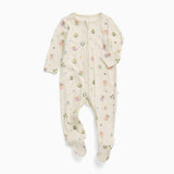 Fairy Garden Ribbed Clever Zip Baby Pajamas