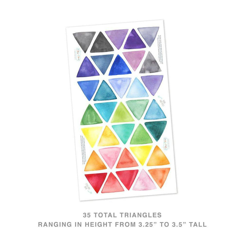 Watercolor Triangles • Rainbow • Small • Peel-and-Stick Wall Decals