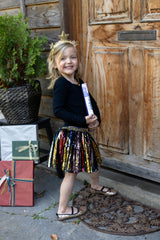 Sequins Skirt with Elastic Waistband