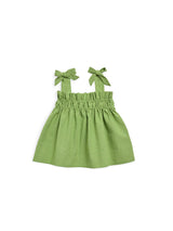 children's vichy frilled top - matcha green
