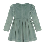 Green Jade Velvet Bow Dress