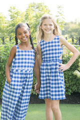 Plaid Seersucker Dress w/ Side Cut-Out