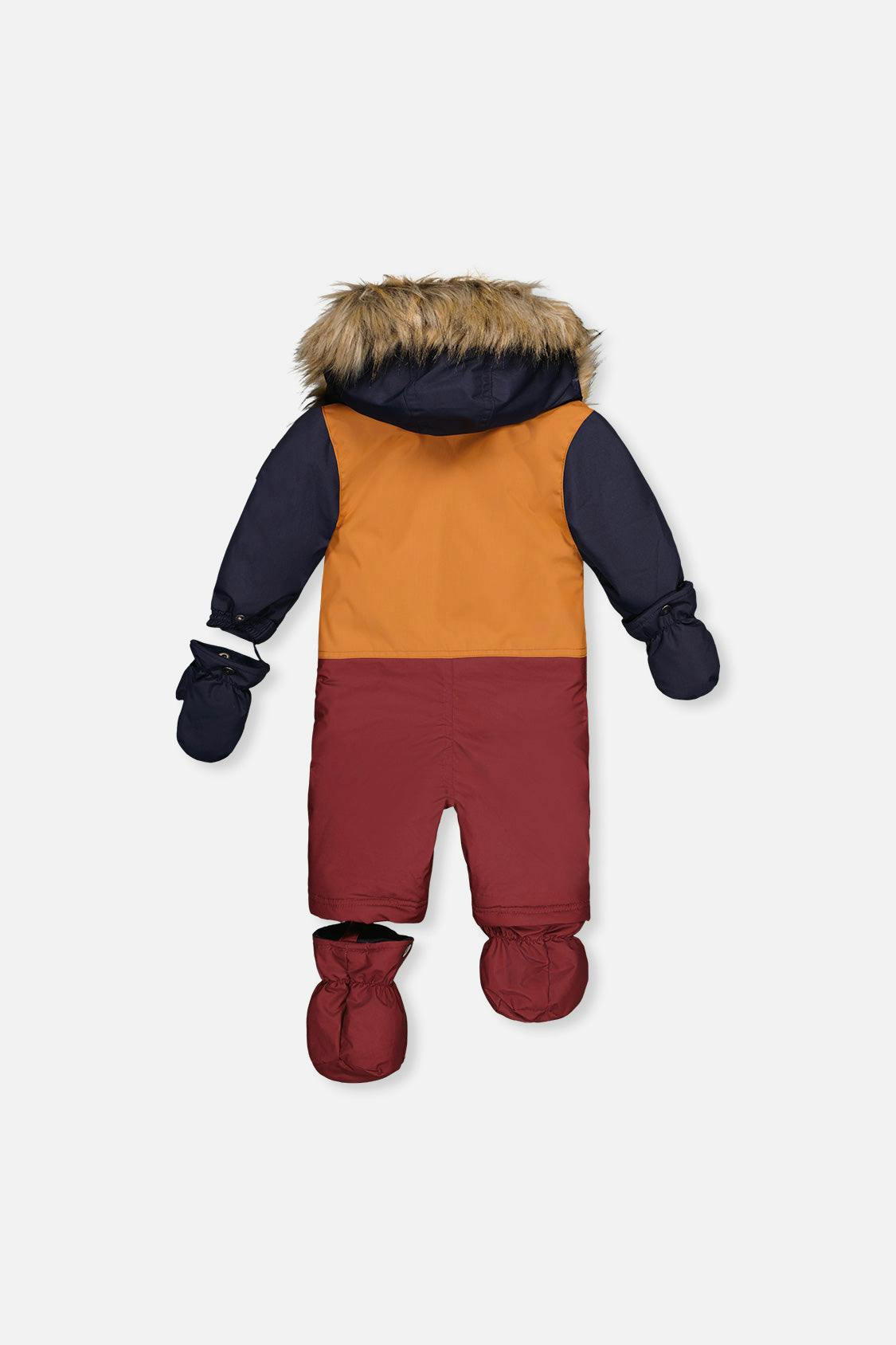 Baby One Piece Snowsuit Adapted For Car Seats Burgundy