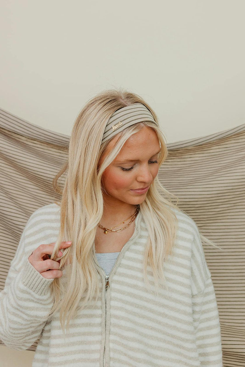 STRIPED OVERSIZED SCRUNCHIE + HEADBAND BUNDLE