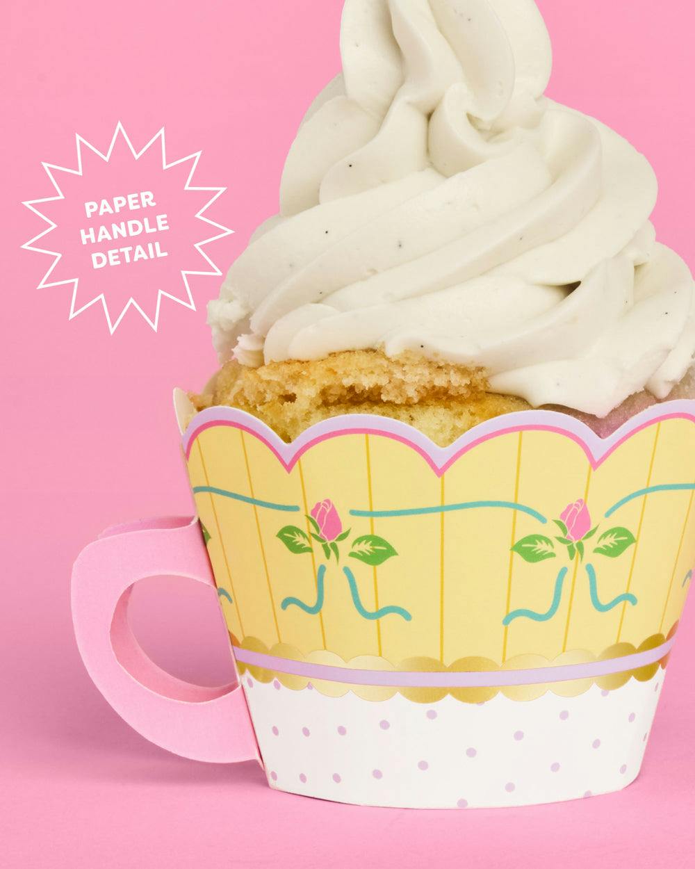 Tea Party Cupcake Wrappers - 24 pc tea cup set