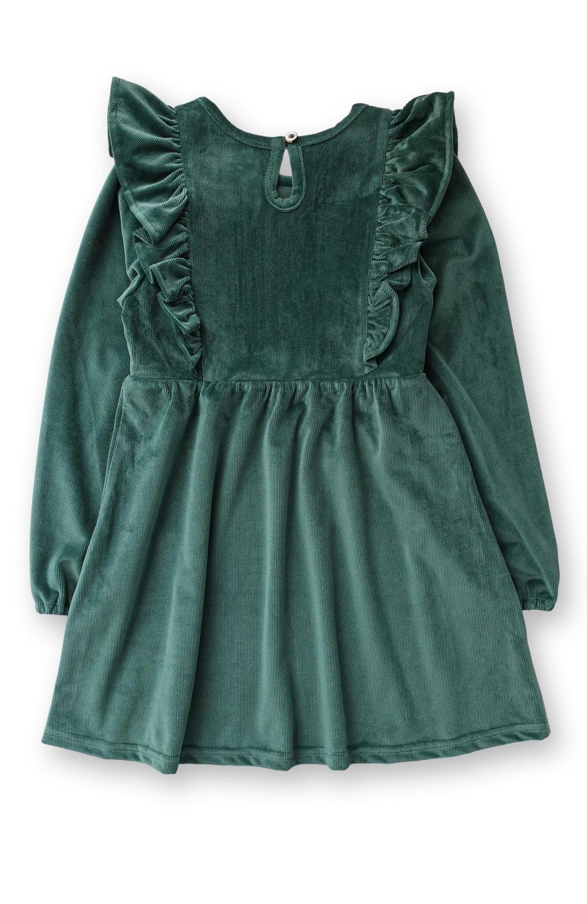 Pine Stretch Corduroy Carina Ruffle Dress