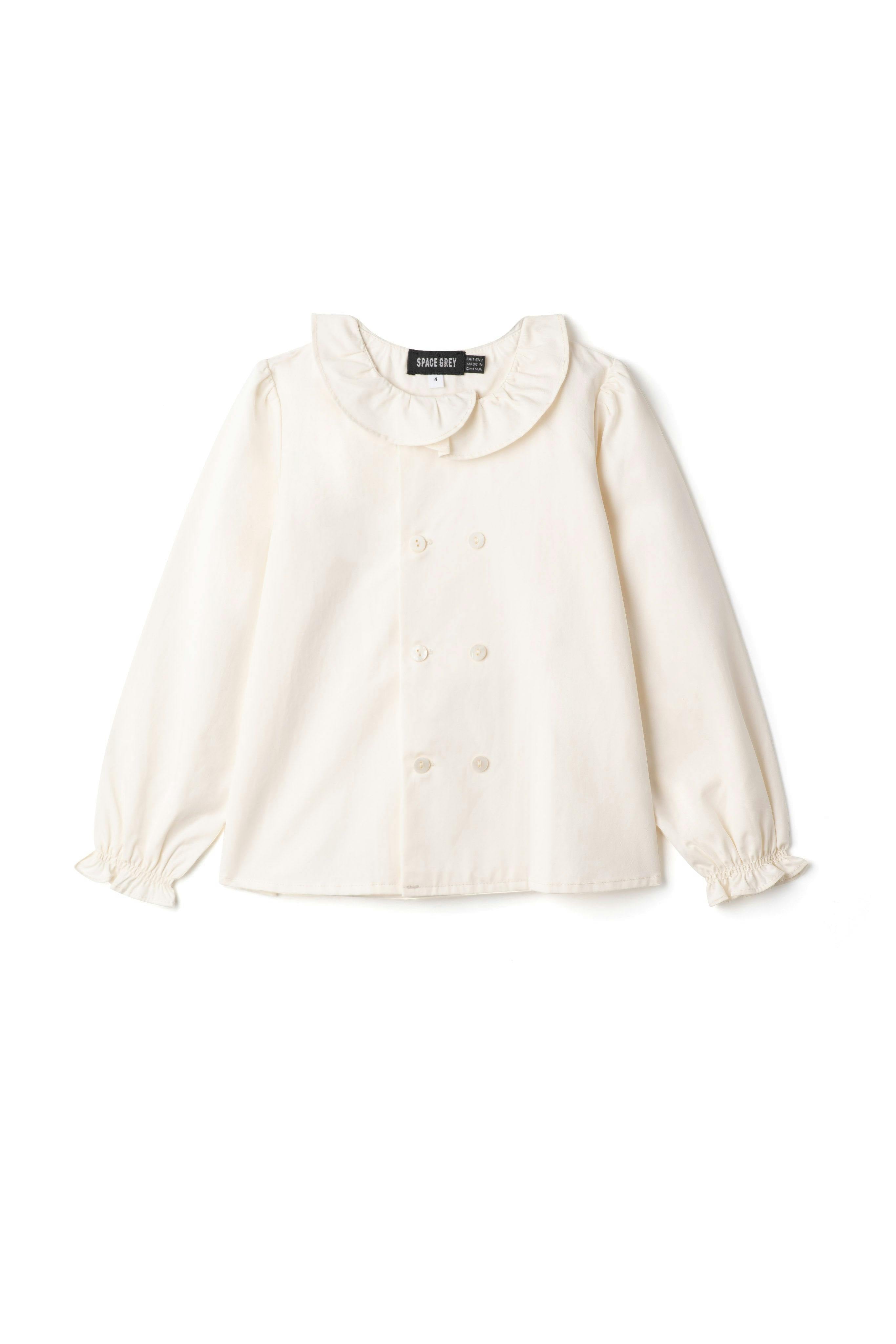 Woven Double-Breasted Button Front Top