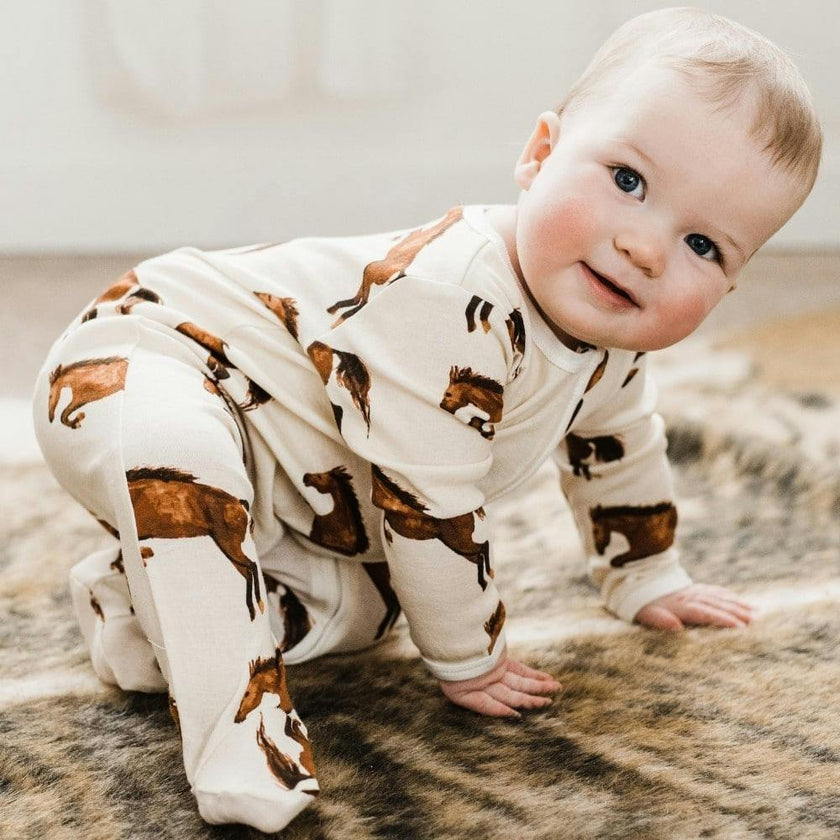 Planets Bamboo Zipper Footed Romper