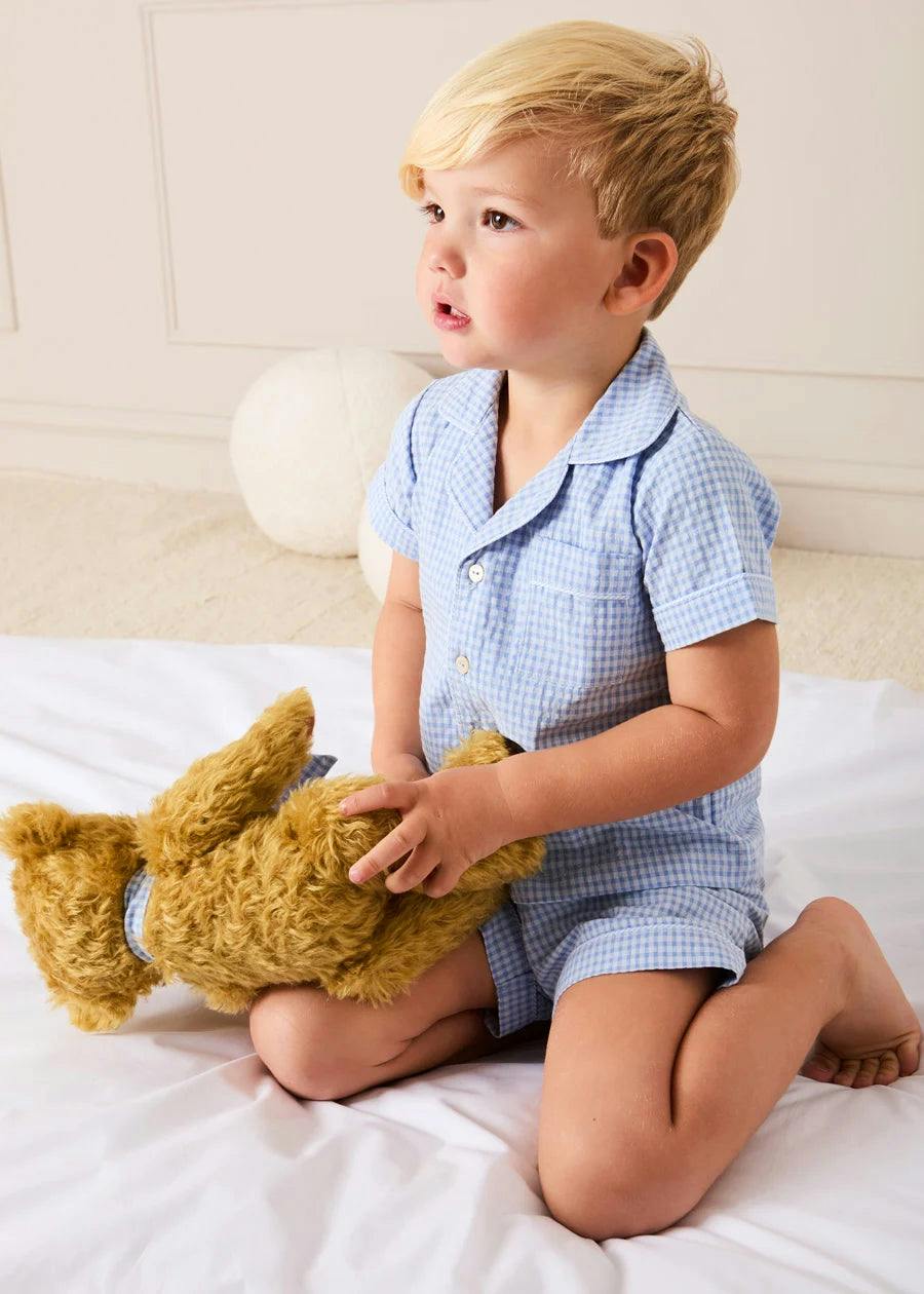 Beauchamp Gingham Short Pyjamas in Blue (18mths- 10yrs)