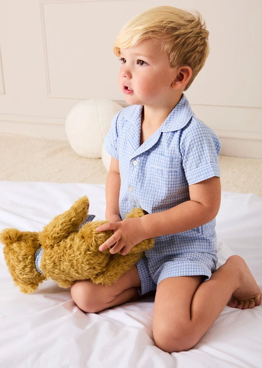 Beauchamp Gingham Short Pyjamas in Blue (18mths- 10yrs)