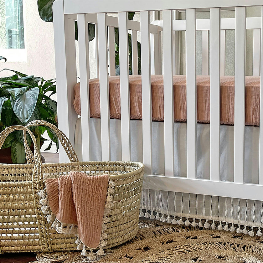 Muslin Fitted Crib Sheet (Copper)