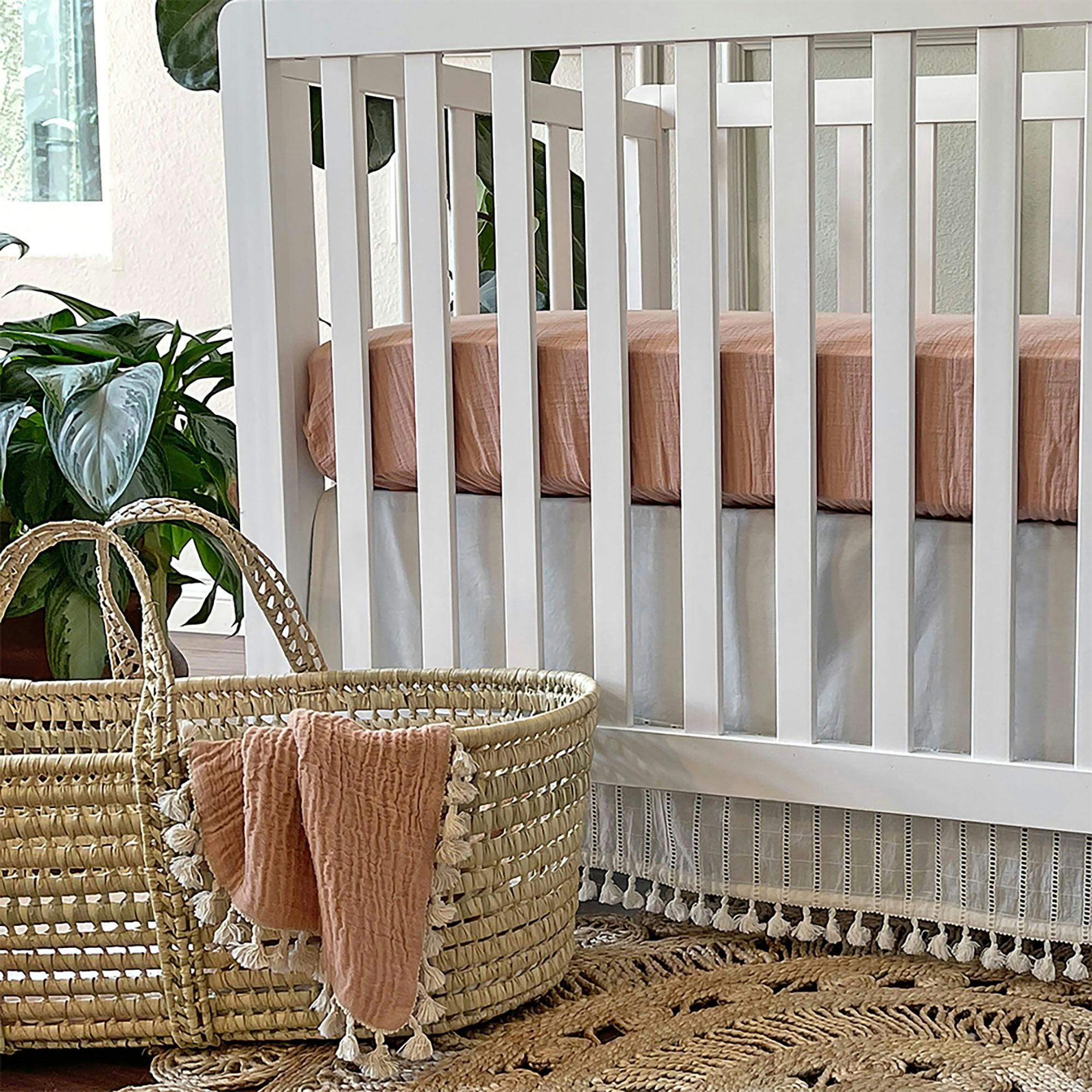 Muslin Fitted Crib Sheet (Copper)