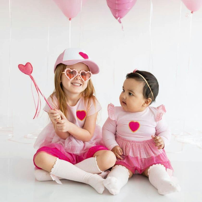 Dainty Heart Bow Baby Headband