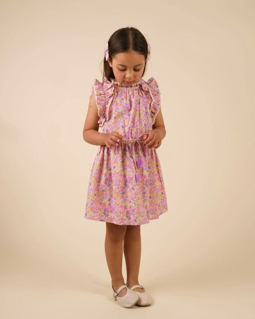 Florence Dress - Emma Floral Purple print