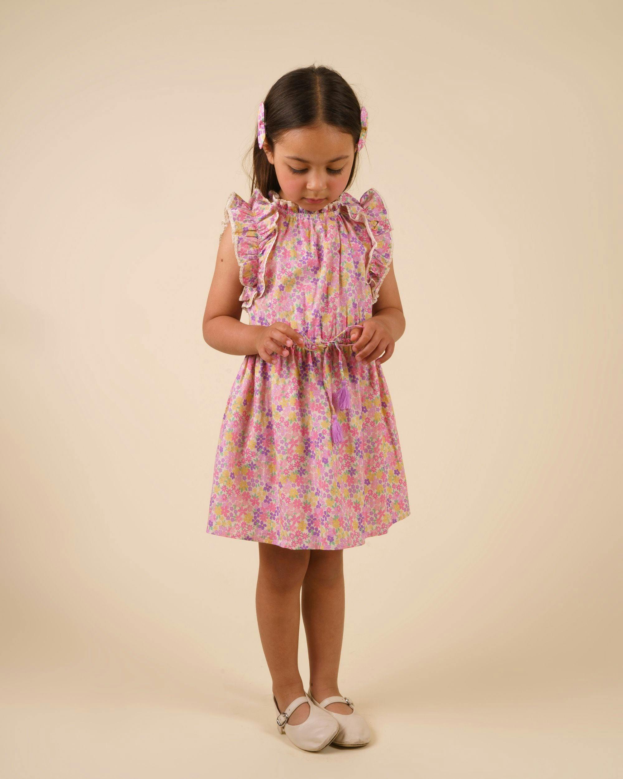 Florence Dress - Emma Floral Purple print