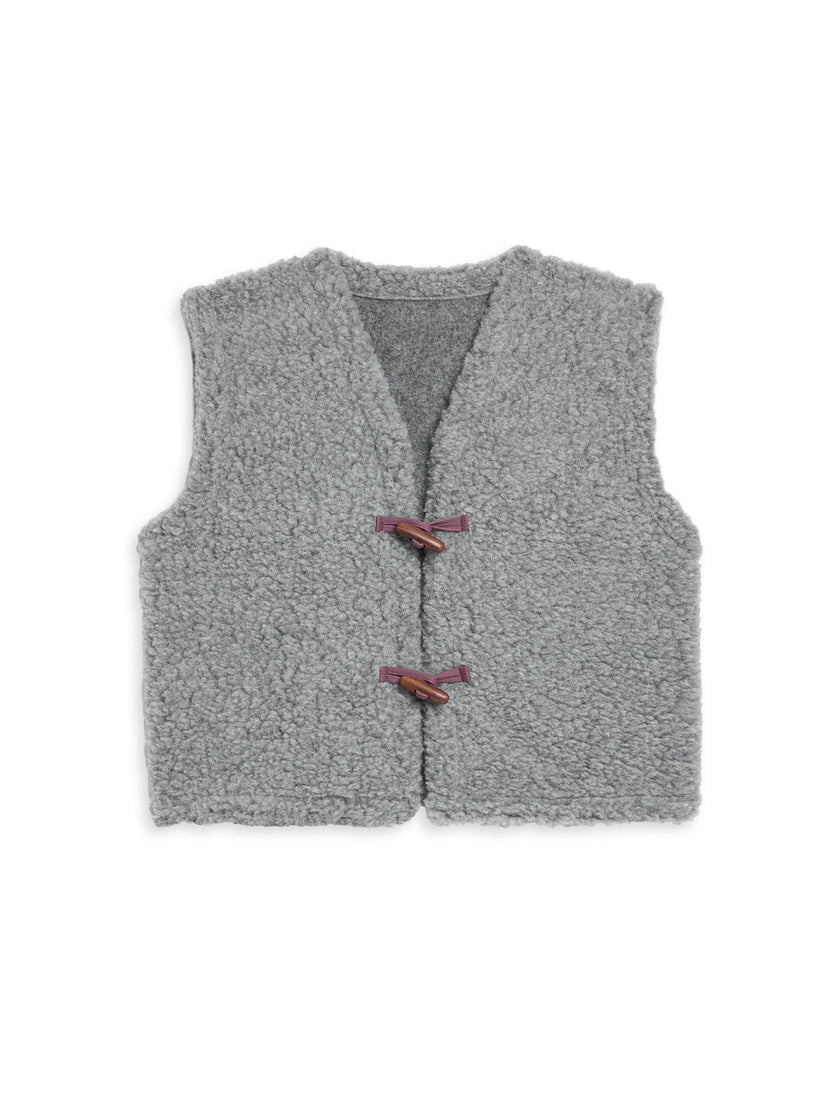 merino wool vest - stone grey