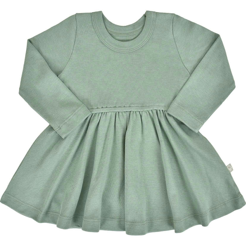 long sleeve twirl dress | Basil Green