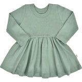 long sleeve twirl dress | Basil Green