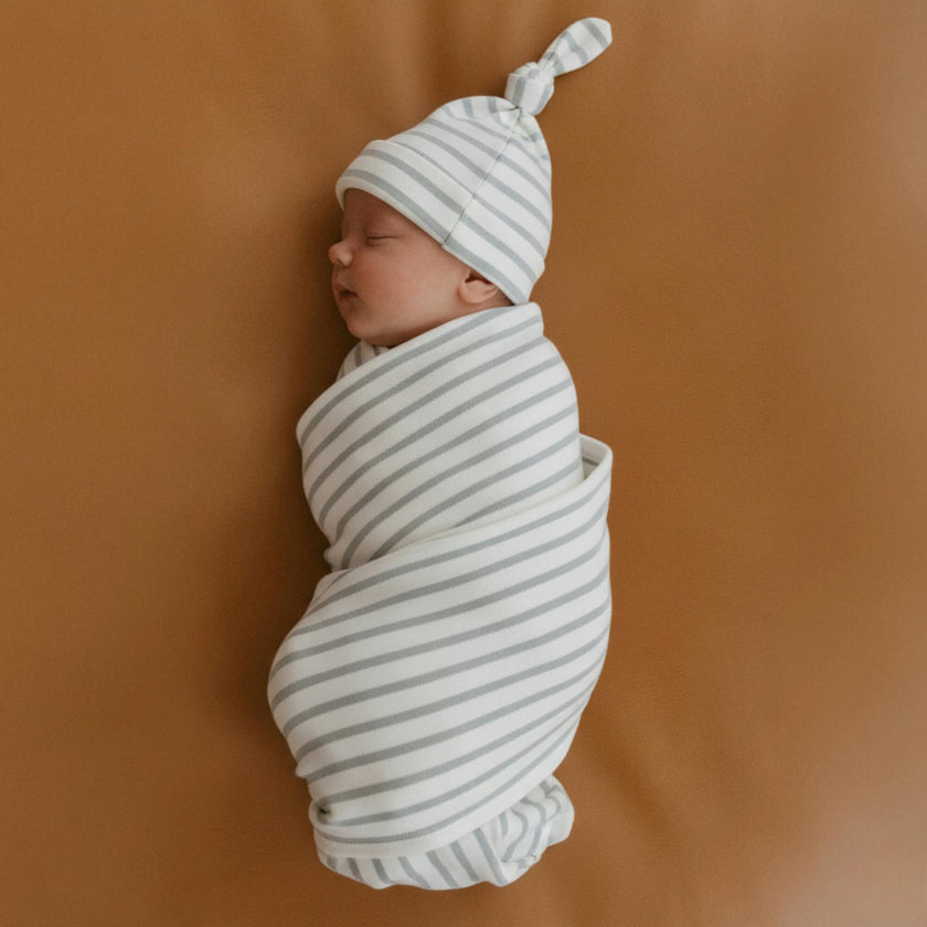 Organic Swaddle Blanket & Hat Set