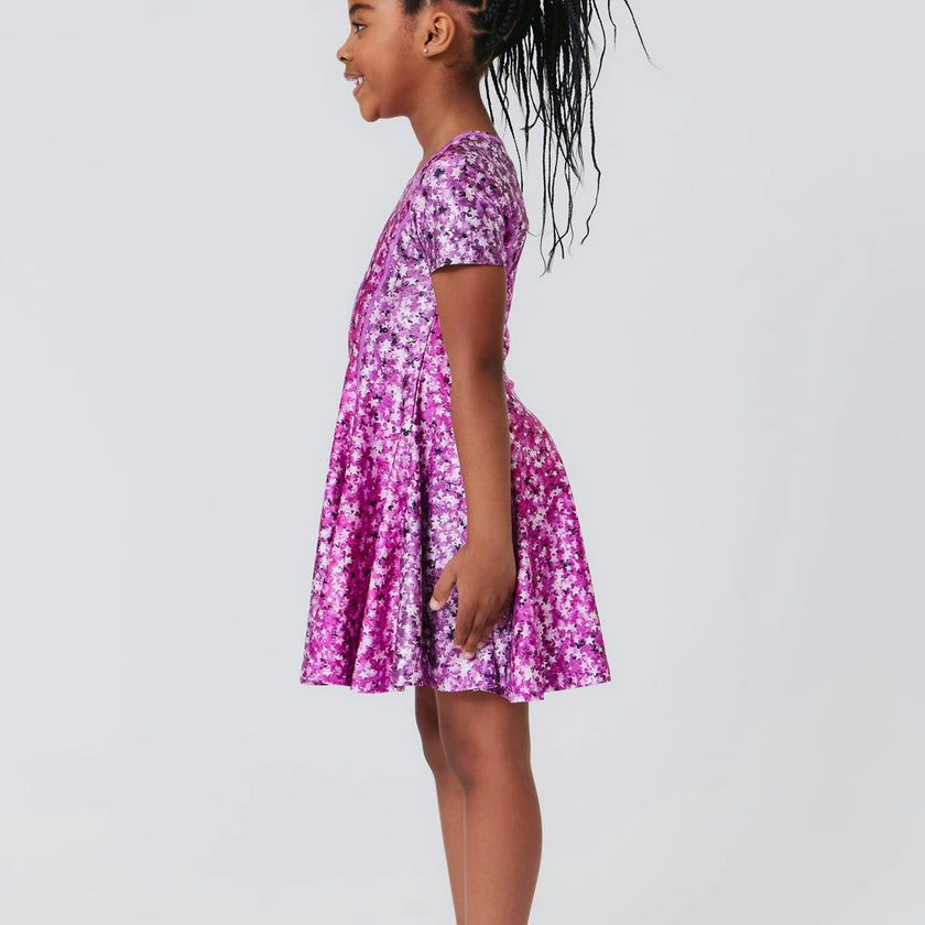 Girls Cap Sleeve Skater Dress