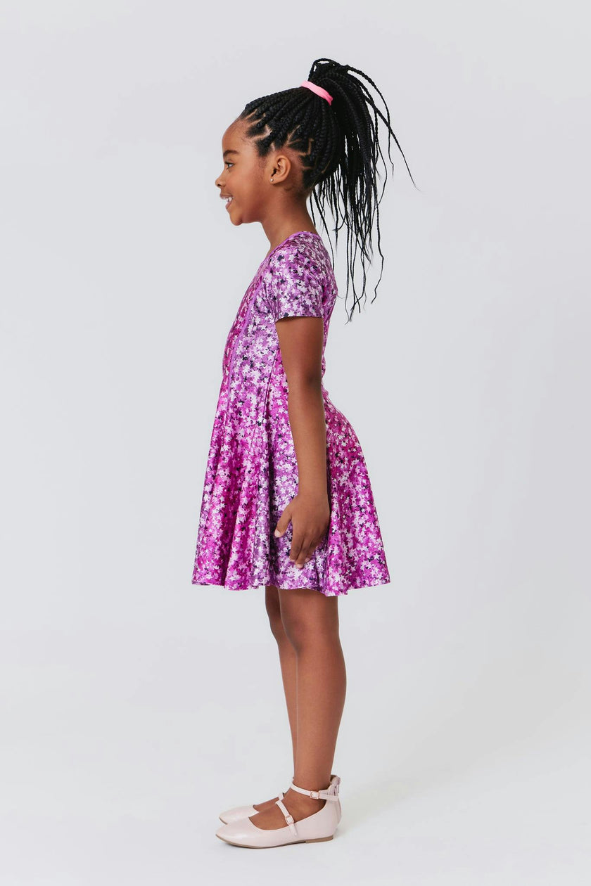 Girls Cap Sleeve Skater Dress