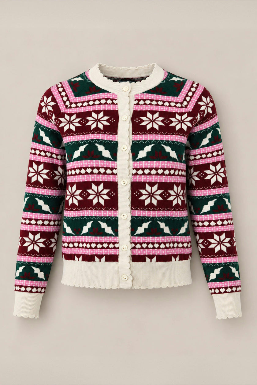 Cornelia Cardigan in Festive Fair Isle