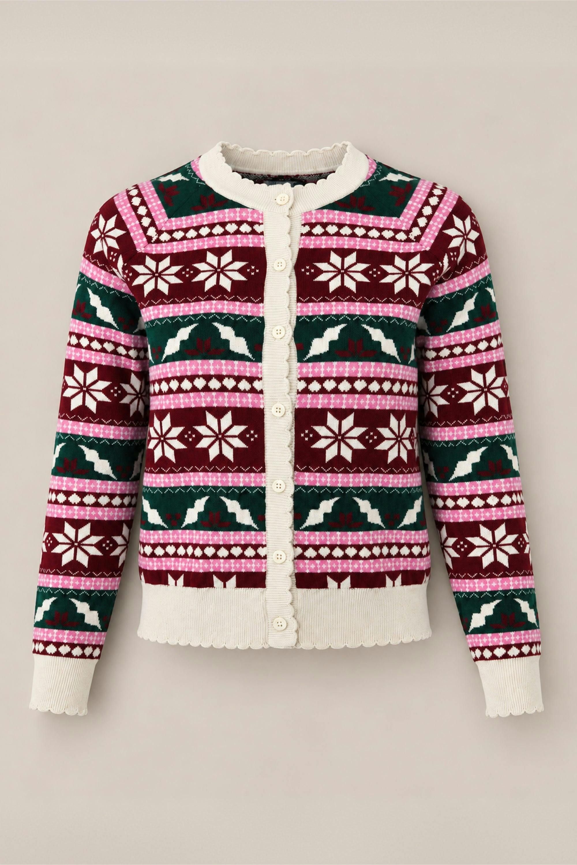 Cornelia Cardigan in Festive Fair Isle