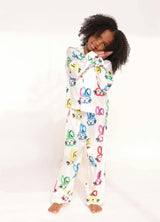 Graffiti Silk Pajamas Set