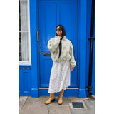 adult wool bomber jacket - polka dots