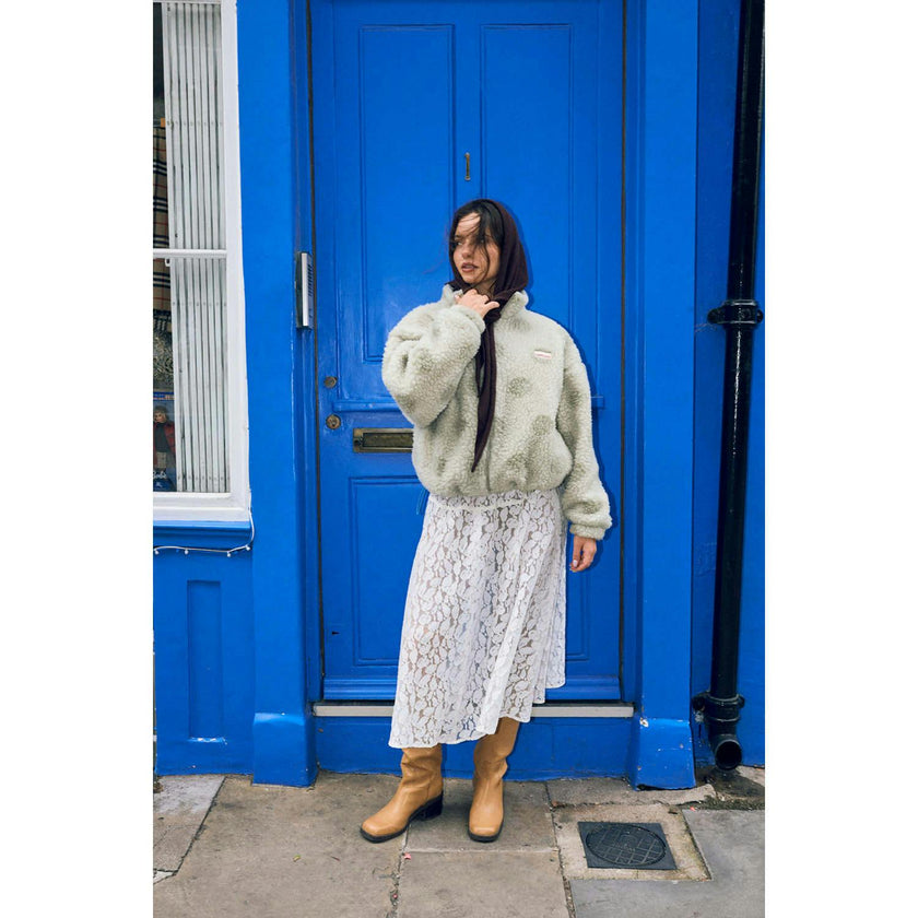 adult wool bomber jacket - polka dots