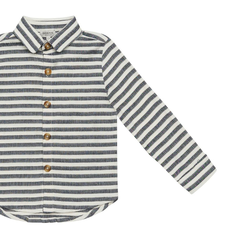 Leom Shirt | Blue Marine - White Striped