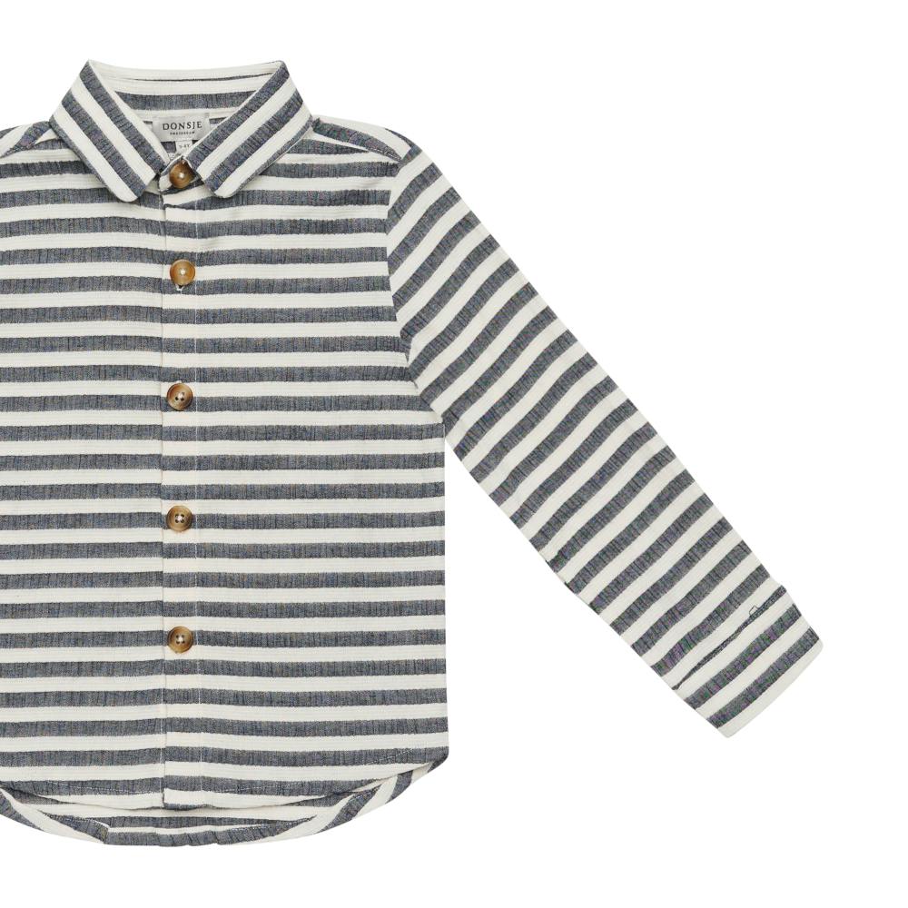 Leom Shirt | Blue Marine - White Striped