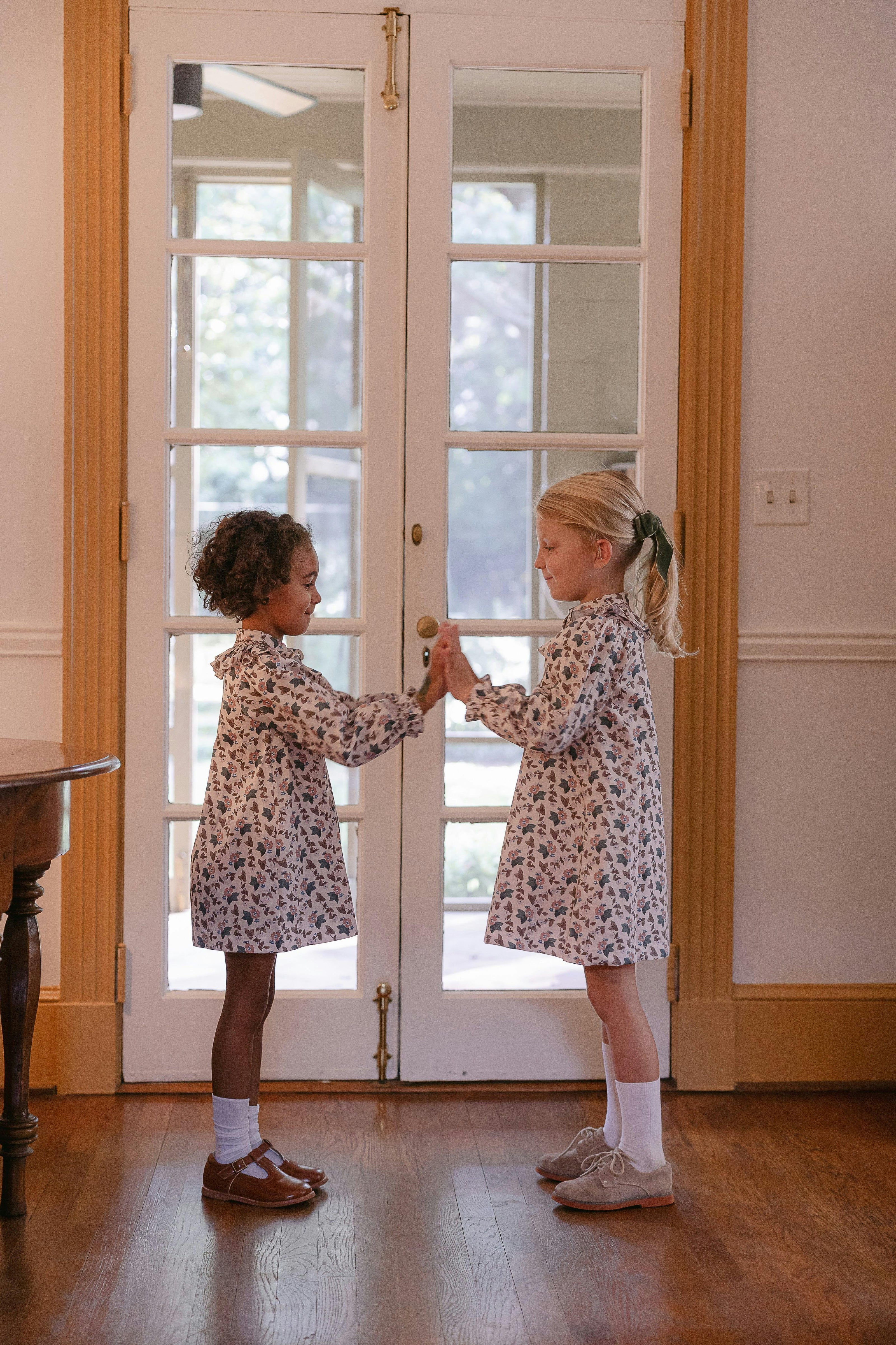 Molly Anne Dress in Woodland Floral in Cream