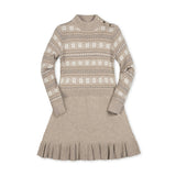 Organic Mock Neck Flounce Sweater Dress