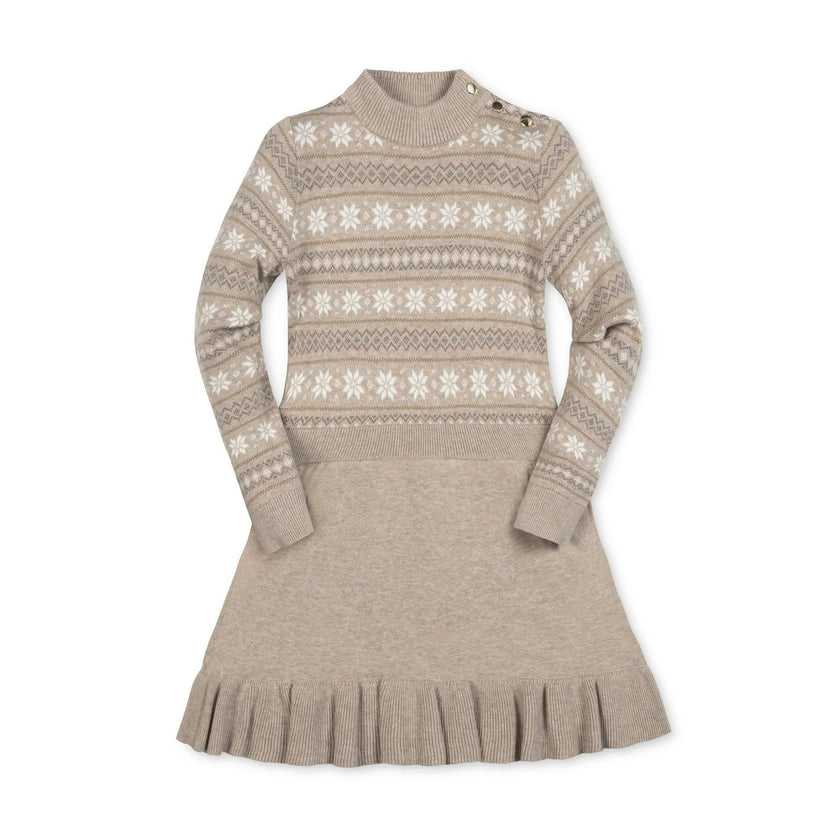 Organic Mock Neck Flounce Sweater Dress