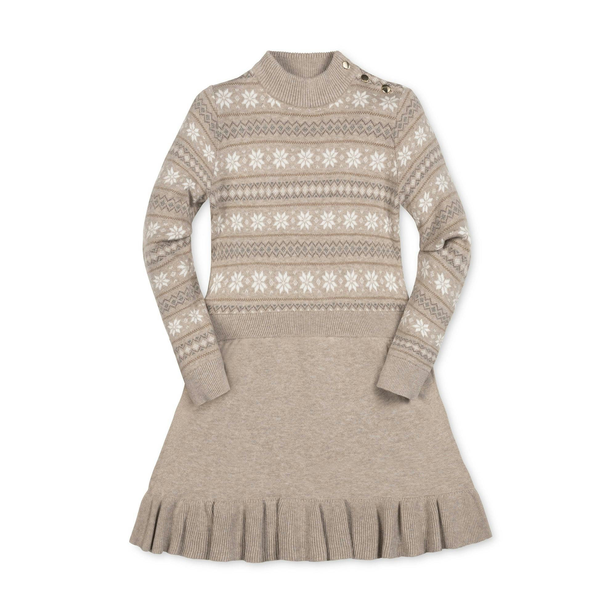 Organic Mock Neck Flounce Sweater Dress