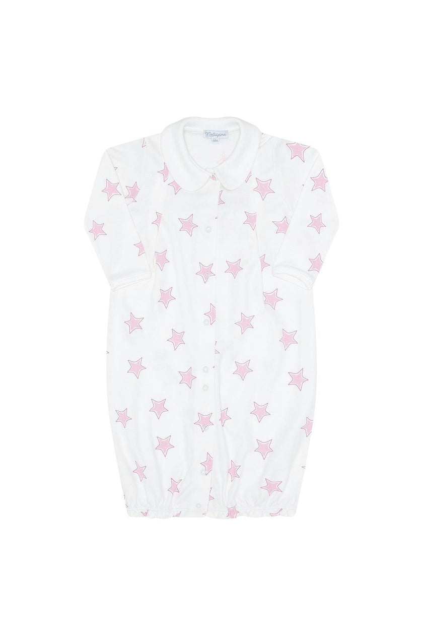 Pink Stars Print Converter Gown