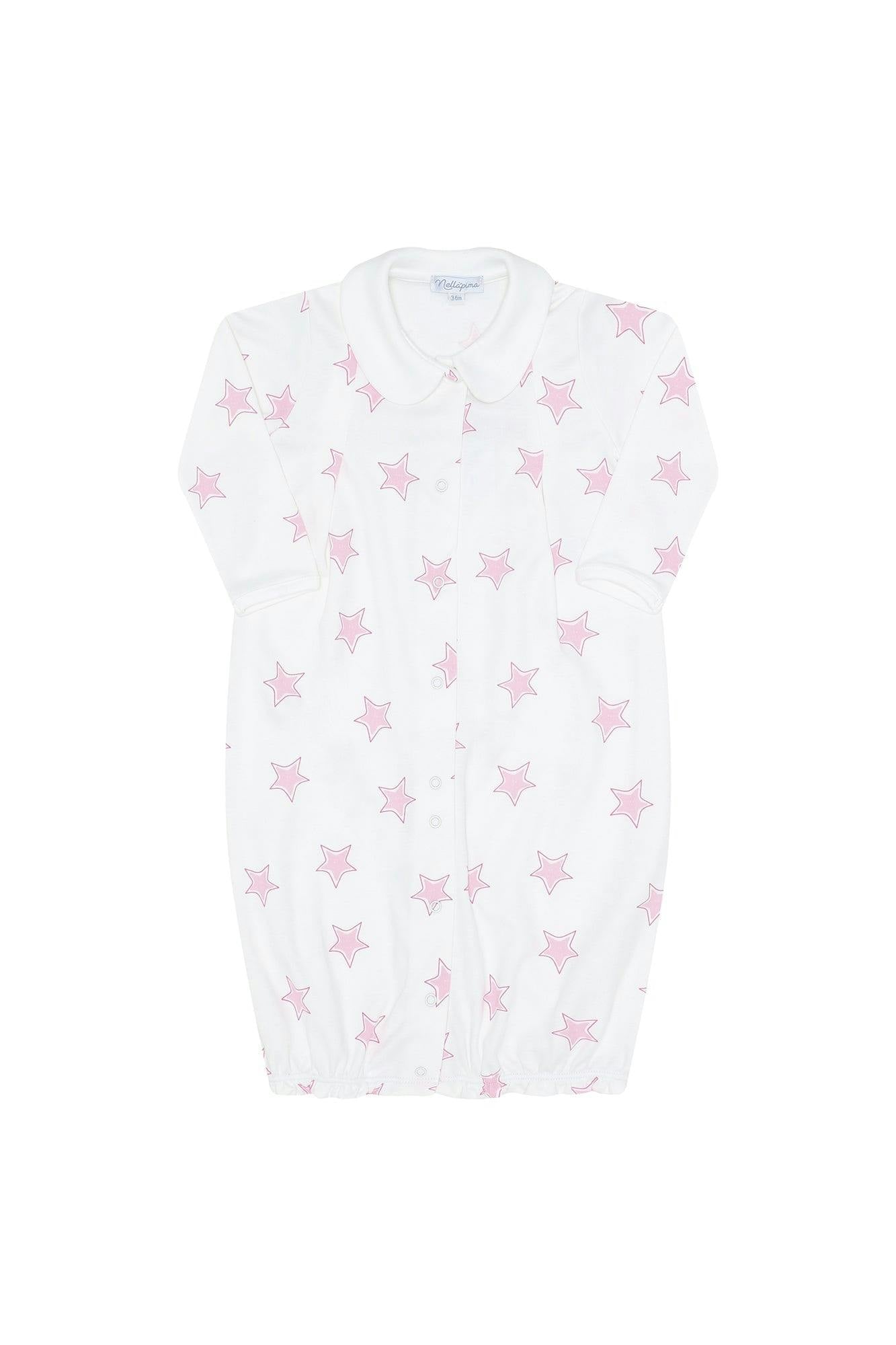 Pink Stars Print Converter Gown