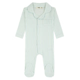 Striped Button Down Footie, Boys