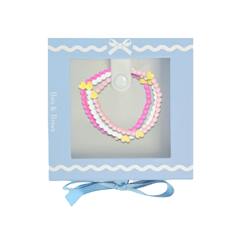 Hearts Bracelet Gift Set - Pink, White, Magenta