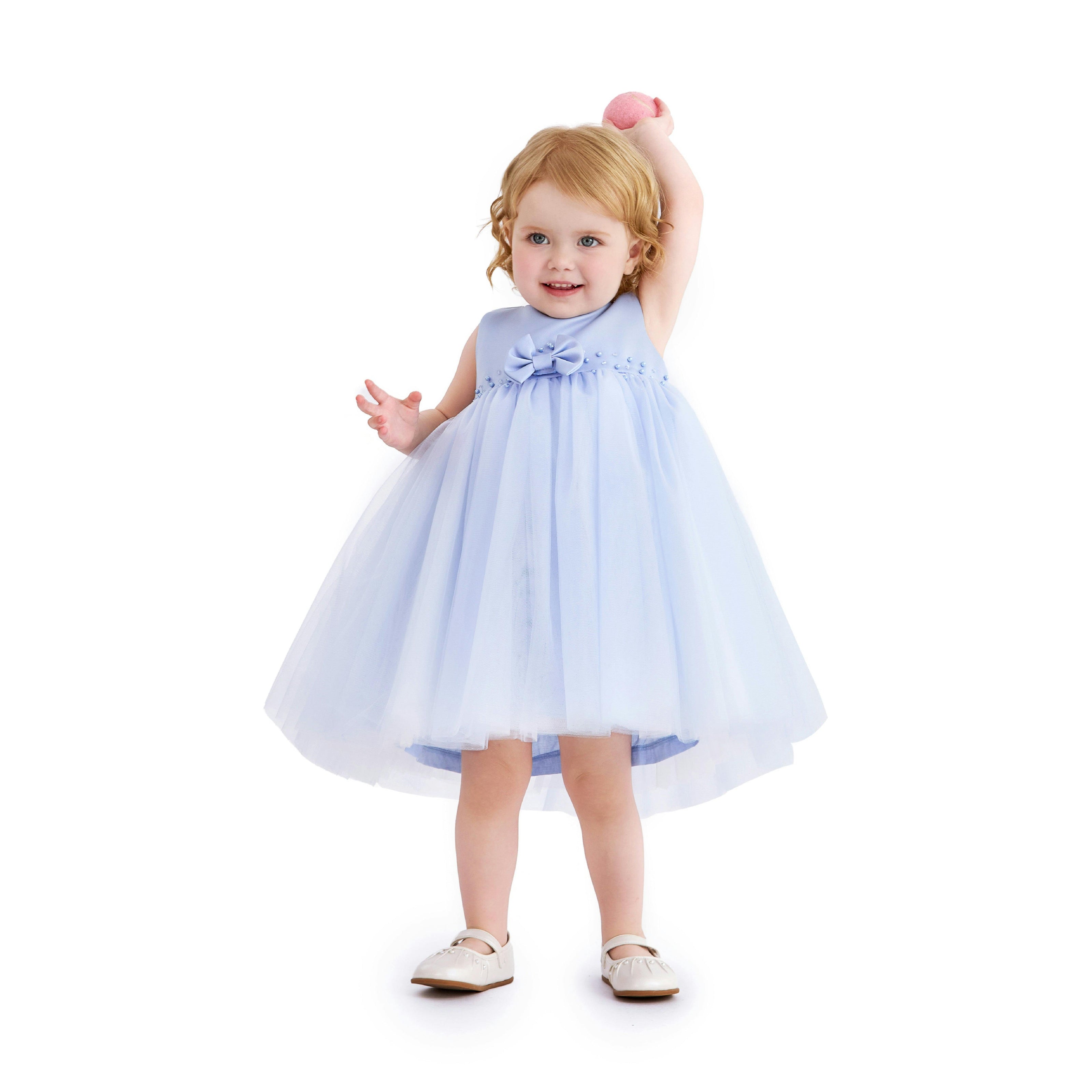 Blue Oravelle Lace Petal Gown