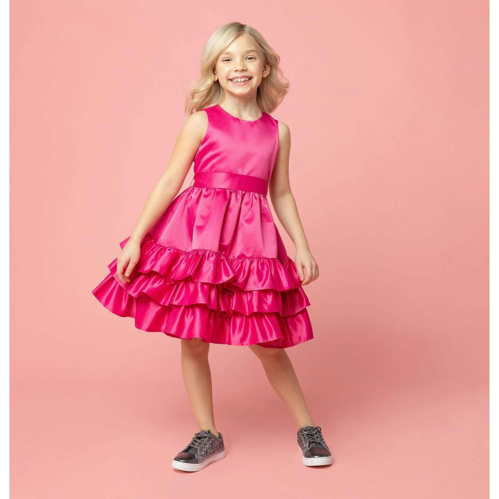 Arabella Frill Satin Party Dress