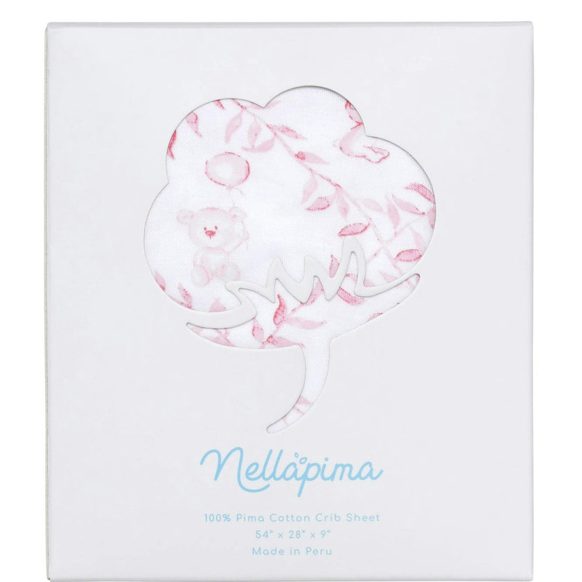 Pink Bears Trellace Crib Sheets