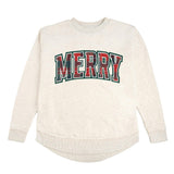 Merry Tartan Patch Christmas Women's Sweatshirt