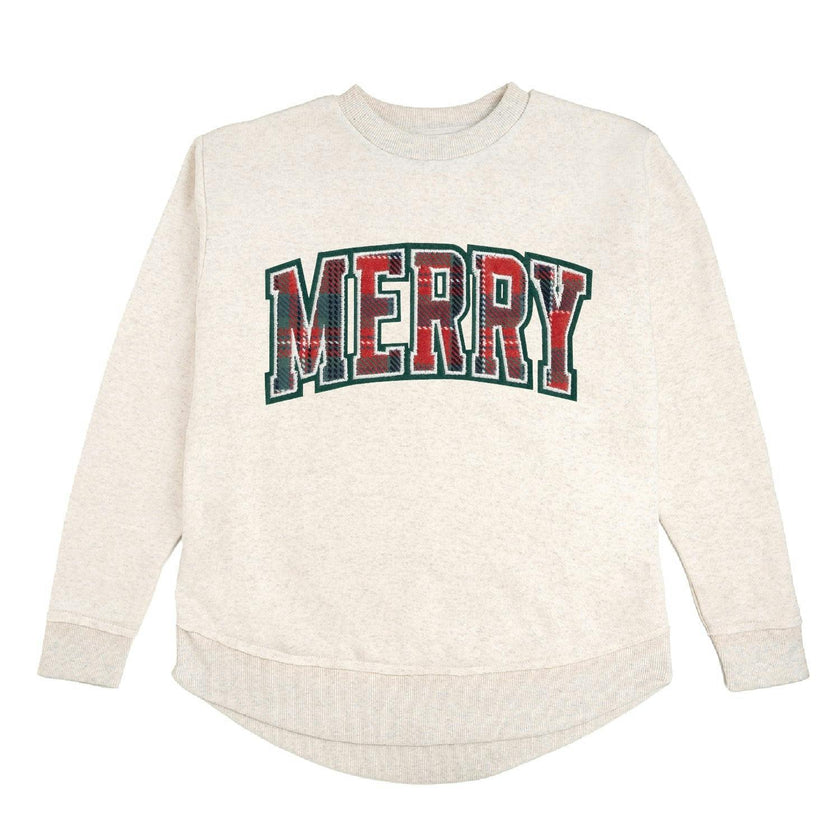 Merry Tartan Patch Christmas Women's Sweatshirt