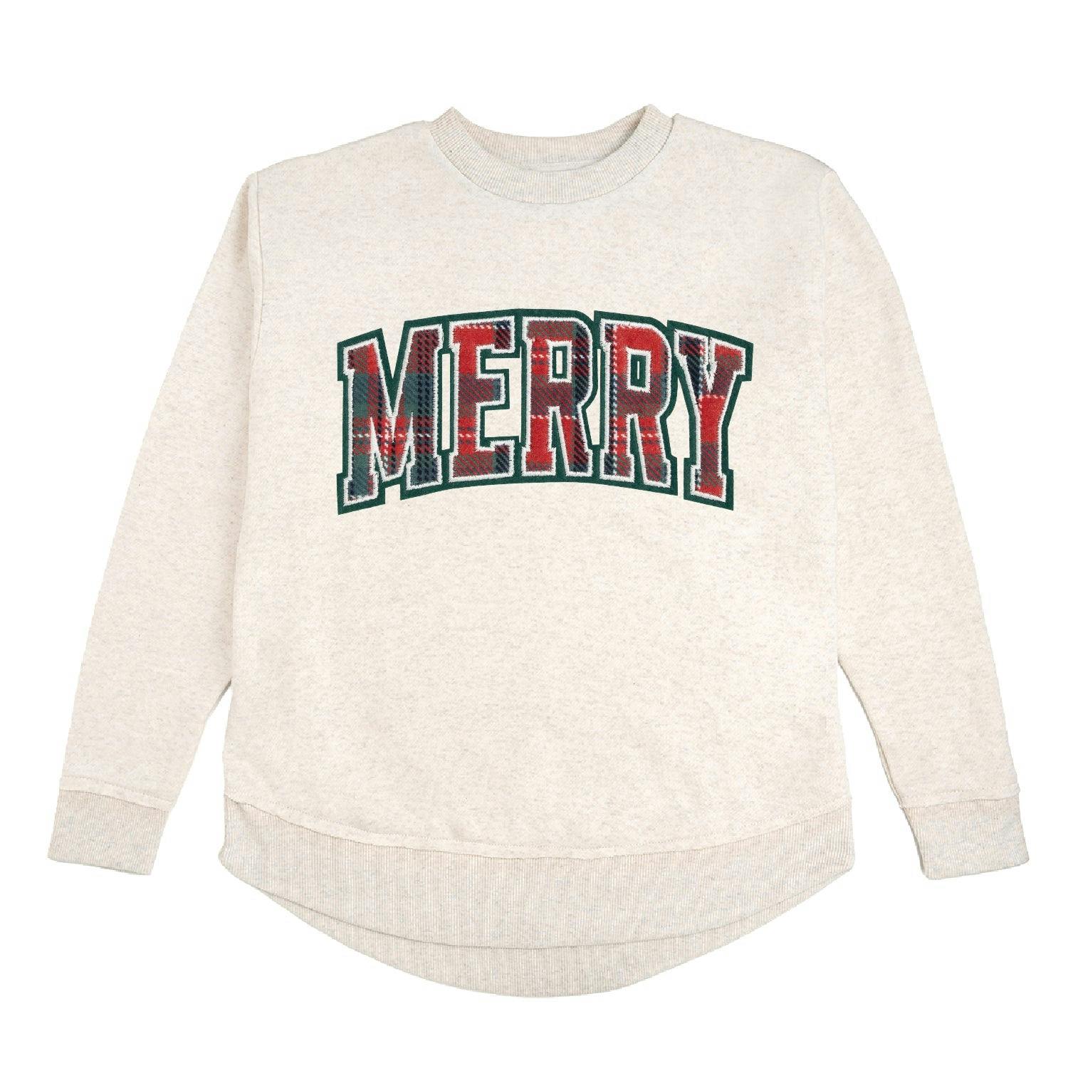 Merry Tartan Patch Christmas Women's Sweatshirt