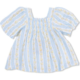 Odalys Floral Stripe - Puff Sleeve Dress with Bloomer