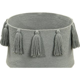 Braided Circular Basket With Tassels